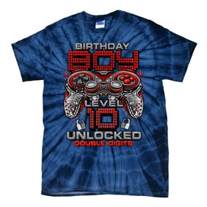 Level 10 Unlocked Awesome Since 2013 10th Birthday Gaming Tie-Dye T-Shirt