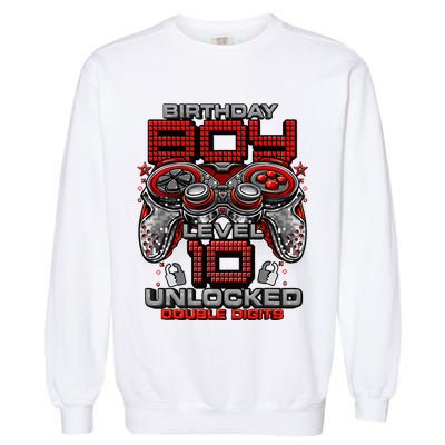 Level 10 Unlocked Awesome Since 2013 10th Birthday Gaming Garment-Dyed Sweatshirt