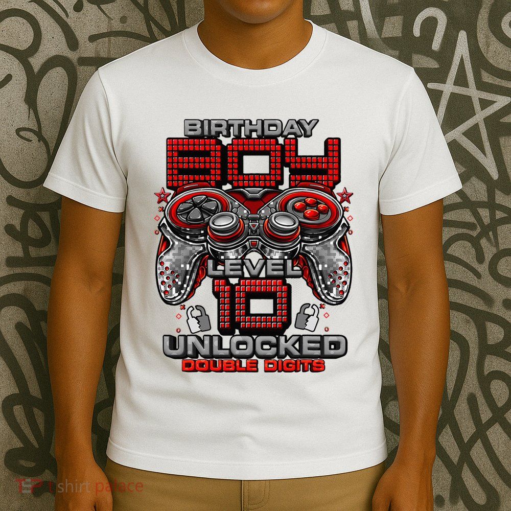 Level 10 Unlocked Awesome Since 2013 10th Birthday Gaming T-Shirt