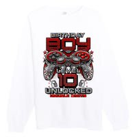 Level 10 Unlocked Awesome Since 2013 10th Birthday Gaming Premium Crewneck Sweatshirt