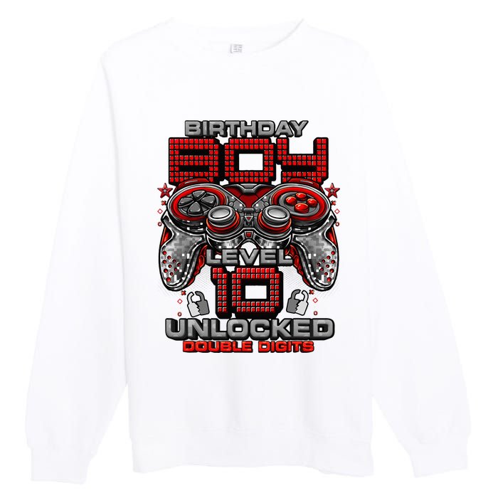 Level 10 Unlocked Awesome Since 2013 10th Birthday Gaming Premium Crewneck Sweatshirt