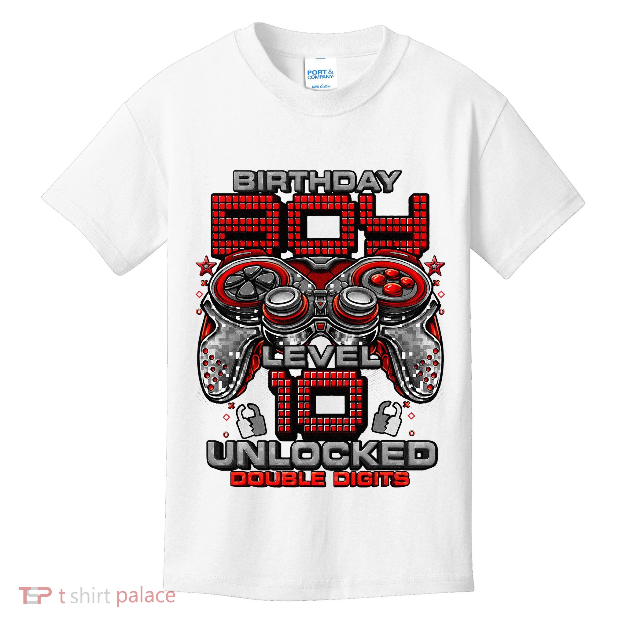 Level 10 Unlocked Awesome Since 2013 10th Birthday Gaming Kids T-Shirt