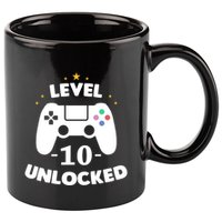 Level 10 Unlocked Video Games 10th Birthday Party Gift Idea Gift 11oz C Handle Ceramic Mug