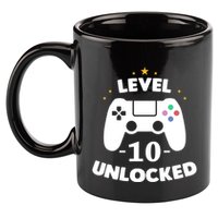 Level 10 Unlocked Video Games 10th Birthday Party Gift Idea Gift 11oz C Handle Ceramic Mug