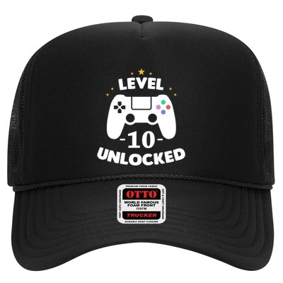 Level 10 Unlocked Video Games 10th Birthday Party Gift Idea Gift Trucker Hat