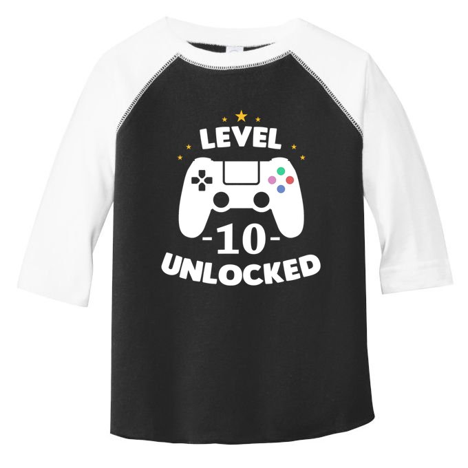 Level 10 Unlocked Video Games 10th Birthday Party Gift Idea Gift Toddler Fine Jersey T-Shirt