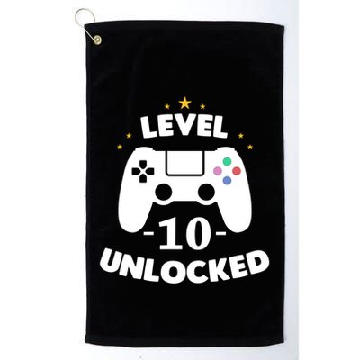 Level 10 Unlocked Video Games 10th Birthday Party Gift Idea Gift Golf Towel