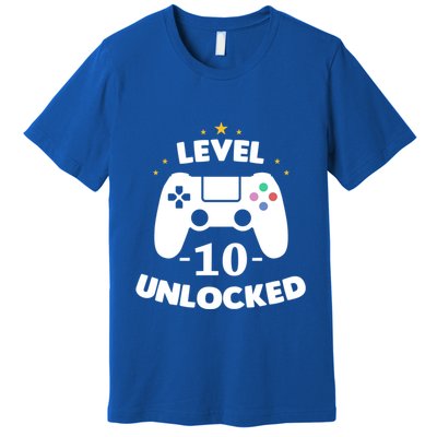 Level 10 Unlocked Video Games 10th Birthday Party Gift Idea Gift Premium T-Shirt