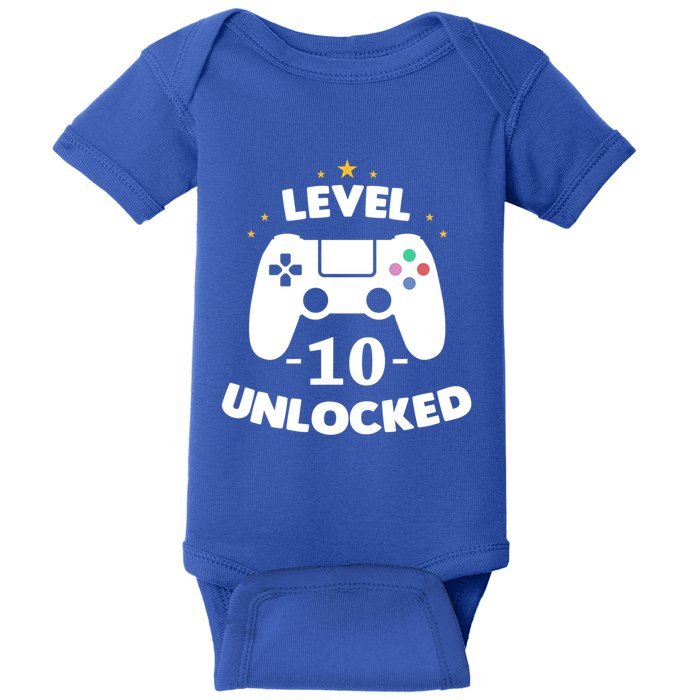 Level 10 Unlocked Video Games 10th Birthday Party Gift Idea Gift Baby Bodysuit