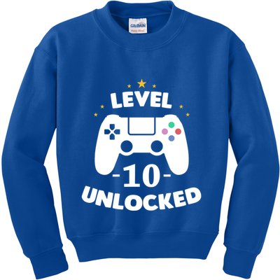 Level 10 Unlocked Video Games 10th Birthday Party Gift Idea Gift Kids Sweatshirt