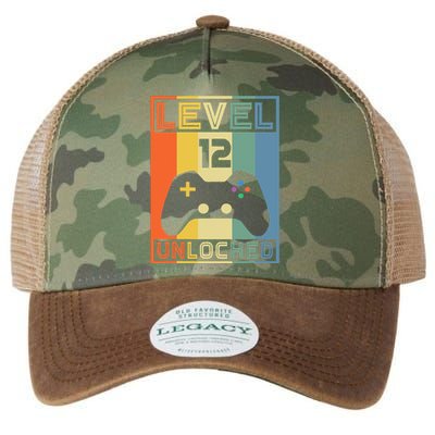 Level 12 Unlocked Video Gamer 12th Birthday Gaming Gift Legacy Tie Dye Trucker Hat