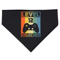 Level 12 Unlocked Video Gamer 12th Birthday Gaming Gift USA-Made Doggie Bandana