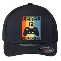 Level 12 Unlocked Video Gamer 12th Birthday Gaming Gift Flexfit Unipanel Trucker Cap