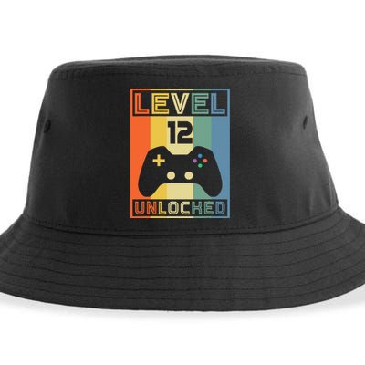 Level 12 Unlocked Video Gamer 12th Birthday Gaming Gift Sustainable Bucket Hat