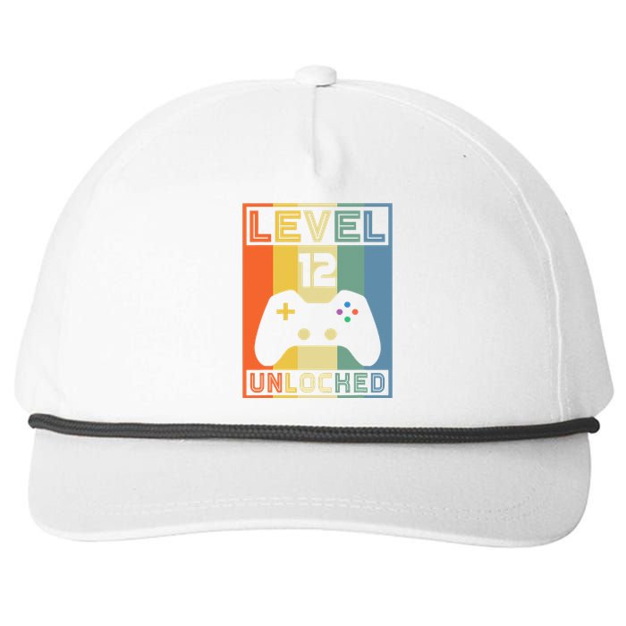 Level 12 Unlocked Video Gamer 12th Birthday Gaming Gift Snapback Five-Panel Rope Hat