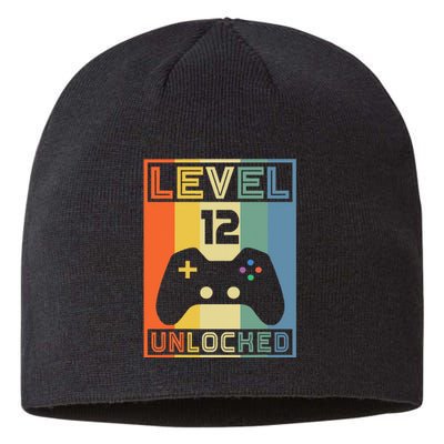 Level 12 Unlocked Video Gamer 12th Birthday Gaming Gift Sustainable Beanie