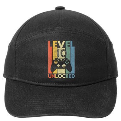 Level 10 Unlocked Shirt Funny Video Gamer 10th Birthday Gift 7-Panel Snapback Hat