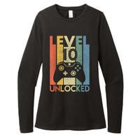 Level 10 Unlocked Shirt Funny Video Gamer 10th Birthday Gift Womens CVC Long Sleeve Shirt