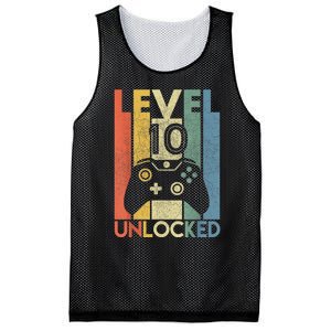 Level 10 Unlocked Shirt Funny Video Gamer 10th Birthday Gift Mesh Reversible Basketball Jersey Tank