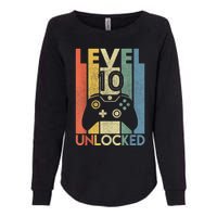 Level 10 Unlocked Shirt Funny Video Gamer 10th Birthday Gift Womens California Wash Sweatshirt