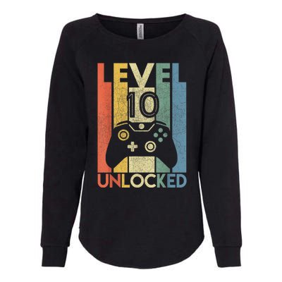 Level 10 Unlocked Shirt Funny Video Gamer 10th Birthday Gift Womens California Wash Sweatshirt