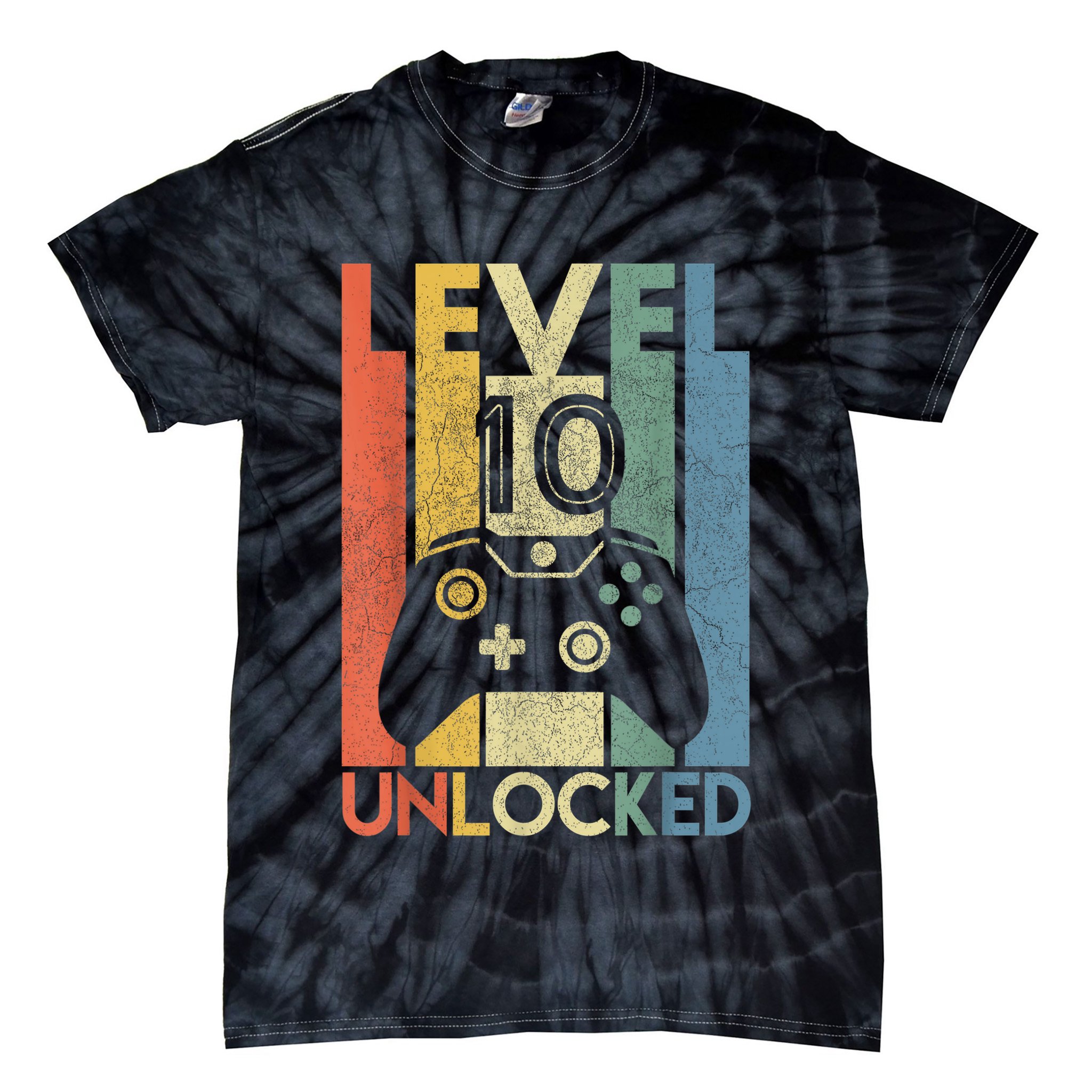 Level 10 Unlocked Shirt Funny Video Gamer 10th Birthday Gift Tie-Dye T-Shirt