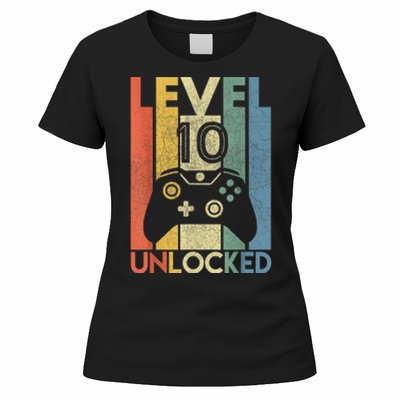 Level 10 Unlocked Shirt Funny Video Gamer 10th Birthday Gift Women's T-Shirt