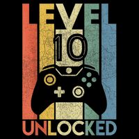 Level 10 Unlocked Shirt Funny Video Gamer 10th Birthday Gift Women's V-Neck T-Shirt