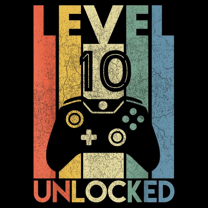 Level 10 Unlocked Shirt Funny Video Gamer 10th Birthday Gift Women's V-Neck T-Shirt
