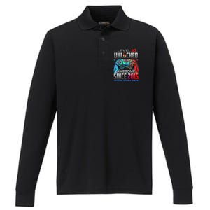 Level 10 Unlocked Awesome Since 2015 10th Birthday Gaming Gift Performance Long Sleeve Polo