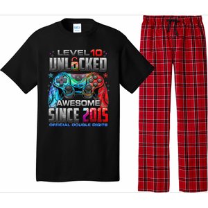 Level 10 Unlocked Awesome Since 2015 10th Birthday Gaming Gift Pajama Set