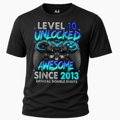Level 10 Unlocked Awesome Since 2013 10th Birthday Gaming Performance Shirt