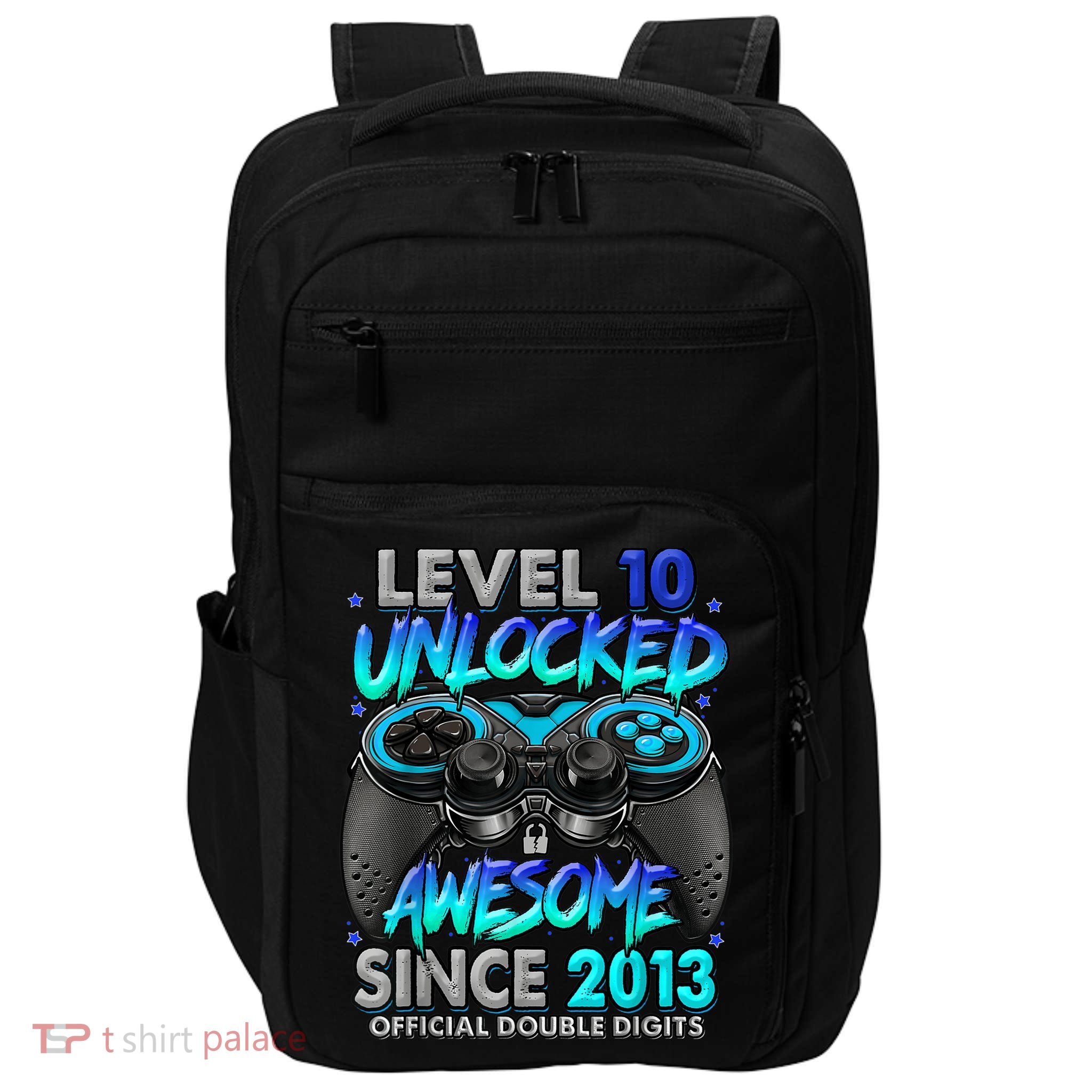 Level 10 Unlocked Awesome Since 2013 10th Birthday Gaming Impact Tech Backpack