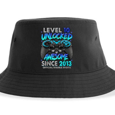 Level 10 Unlocked Awesome Since 2013 10th Birthday Gaming Sustainable Bucket Hat