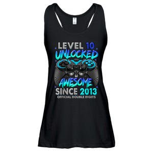 Level 10 Unlocked Awesome Since 2013 10th Birthday Gaming Ladies Essential Flowy Tank