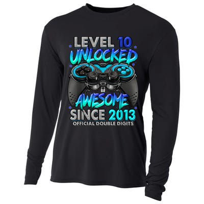 Level 10 Unlocked Awesome Since 2013 10th Birthday Gaming Cooling Performance Long Sleeve Crew