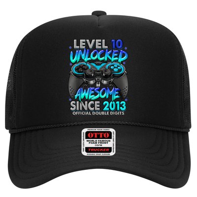 Level 10 Unlocked Awesome Since 2013 10th Birthday Gaming Trucker Hat