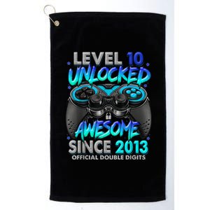 Level 10 Unlocked Awesome Since 2013 10th Birthday Gaming Platinum Collection Golf Towel