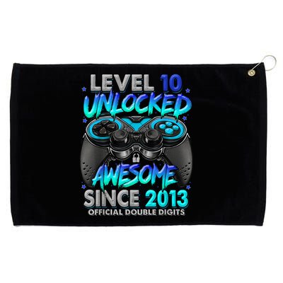 Level 10 Unlocked Awesome Since 2013 10th Birthday Gaming Grommeted Golf Towel