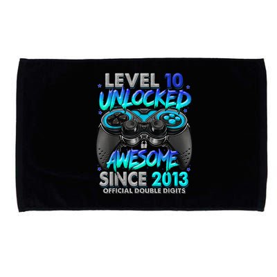 Level 10 Unlocked Awesome Since 2013 10th Birthday Gaming Microfiber Hand Towel