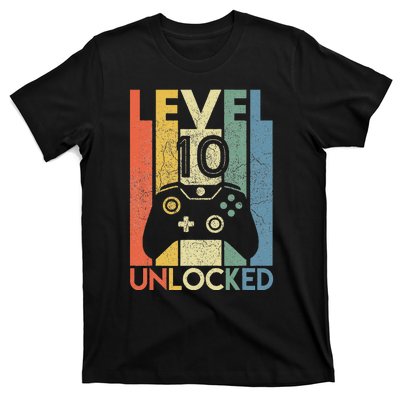 Level 10 Unlocked Funny Video Gamer 10th Birthday Gift T-Shirt