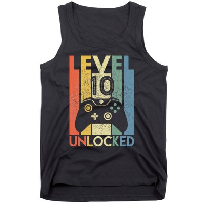 Level 10 Unlocked Funny Video Gamer 10th Birthday Gift Tank Top