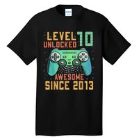 Level 10 Unlocked 10th Birthday 10 Year Old Boy Gamer Bday Tall T-Shirt