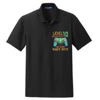 Level 10 Unlocked 10th Birthday 10 Year Old Boy Gamer Bday Dry Zone Grid Polo