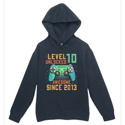 Level 10 Unlocked 10th Birthday 10 Year Old Boy Gamer Bday Urban Pullover Hoodie