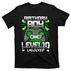 Level 10 Unlocked Gamer 10th Birthday Gift Video Game Lovers Cute T-Shirt