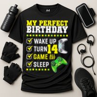 Level 14 Unlocked Boys 14th Birthday 14 Year Old Gamer Cooling Performance Crew T-Shirt