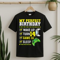 Level 14 Unlocked Boys 14th Birthday 14 Year Old Gamer T-Shirt