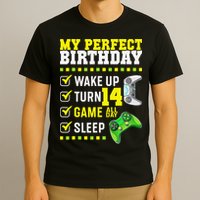 Level 14 Unlocked Boys 14th Birthday 14 Year Old Gamer T-Shirt