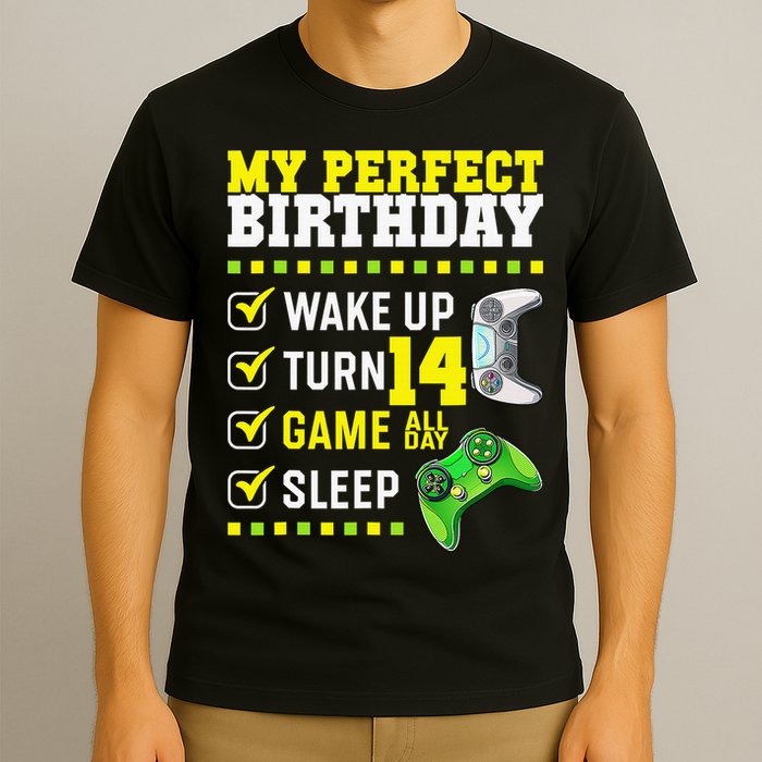 Level 14 Unlocked Boys 14th Birthday 14 Year Old Gamer T-Shirt